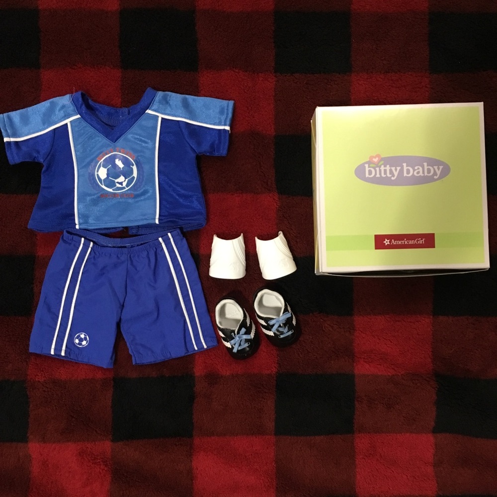 American Girl bitty baby Blue Soccer Outfit